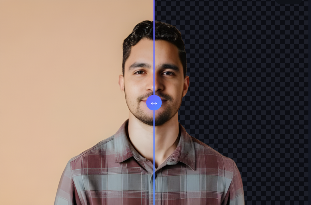 Before and after example of AI background removal