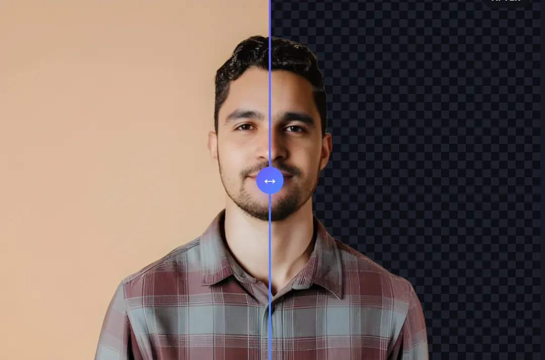 Before and after example of AI background removal