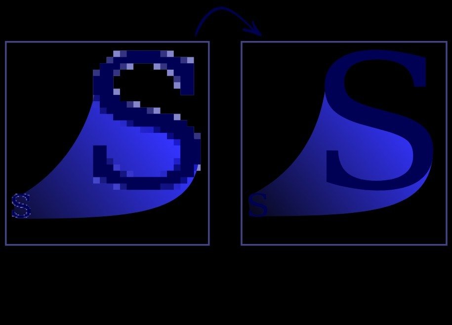 Original photo next to its vectorized version